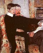Mary Cassatt Alexander J Cassatt and his son Robert Kelso oil painting reproduction